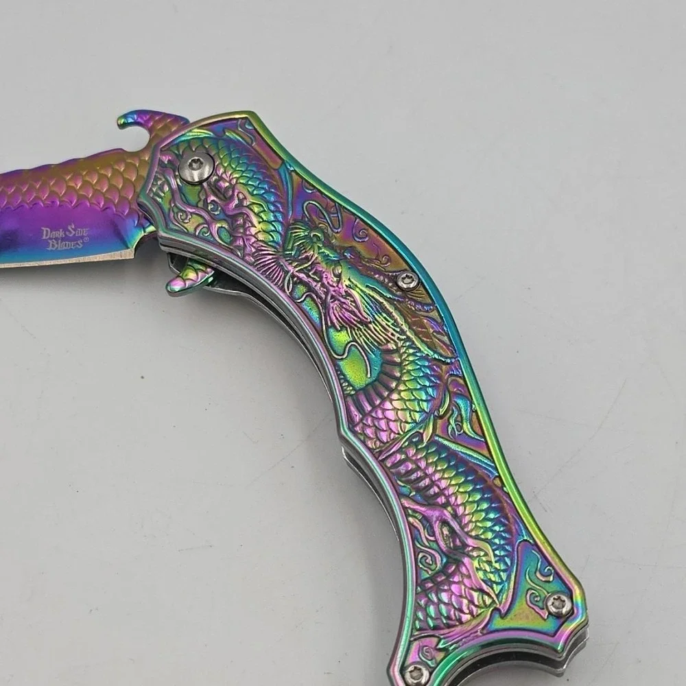 DARK SIDE BLADES (DS-A019) Rainbow Dragon Spring Asstd. Folding Pocketknife